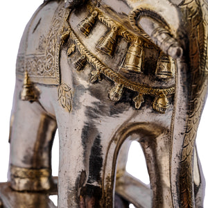 A fine and rare early 19th century Indian silver and parcel gilt Elephant toy.