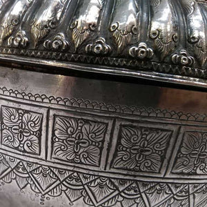 19th Century Antique Malay Silver Lidded Water Container