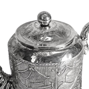 Antique Chinese Silver Coffee Pot Straits Circa 1900