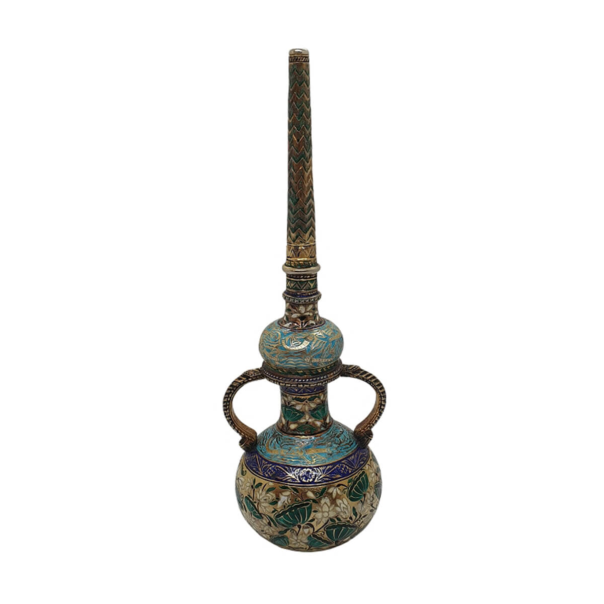 Antique Indian Enamelled (Minakari) Oil Dispenser, India 18th Centur
