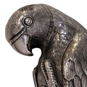 Antique Indian Silver Figural Parasol Handle Parrot Oomersi Mawji Bhuj Kutch cutch India C 1890
