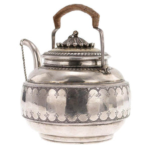 Antique Indian Silver Parcel Gilt Gold Tea Kettle India Early 18th Century