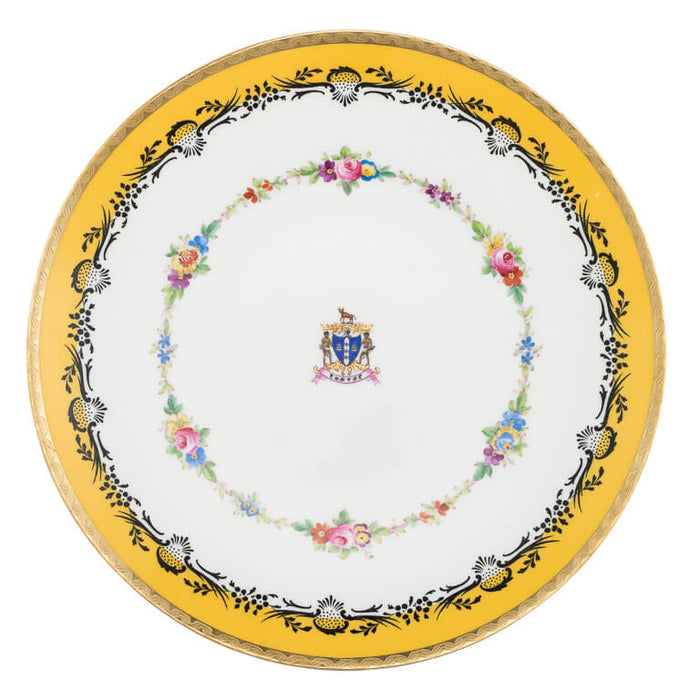 Mintons China Dessert Plates, Coat of Arms, Maharaja of Rajpipla, England – circa 1921 (Set of 16)