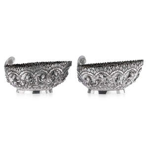 Other Side View Of Burmese Silver Sweetmeat Dishes Circa 1870