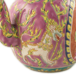 Antique Bencharong (benjarong) Enameled Porcelain Teapot, South China – 19th Century