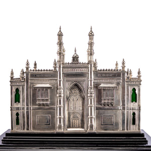 Antique imposing silver model of the Kalas Mahal section of the Chepauk palace Chennai (Madras)