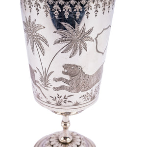 Antique Indian Silver Goblet, Museum Quality, Signed Panna Lal, Alwar (Ulwar), India - circa 1883