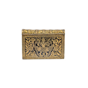 Antique Thai Silver Gilt and Niello Book Shaped Table Snuff Box, Siam (Thailand) 19th Century