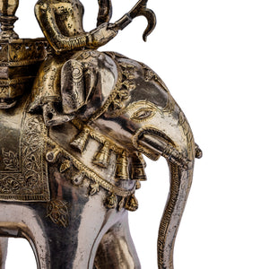 A fine and rare early 19th century Indian silver and parcel gilt Elephant toy.