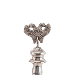 Judaica: unmarked silver Sabbath lamp of 18th-century style modeled on a hanging lamp.