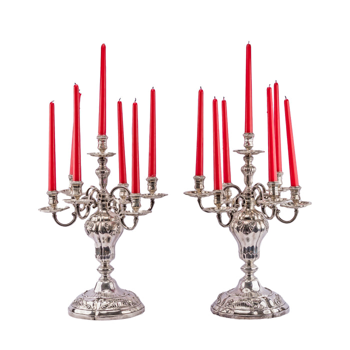 Antique Royal Danish seven light candelabra by Anton Michelsen for Christian X of Denmark, 1920