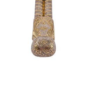 French parcel-gilt silver novelty snuff box in form of a double- barrelled flintlock pistol, circa 1850