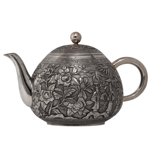 Straits Chinese Silver teapot, 19th century (1870-1910 circa), Canton, mark of Da Xing