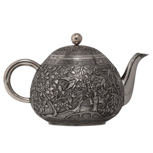 Straits Chinese Silver teapot, 19th century (1870-1910 circa), Canton, mark of Da Xing