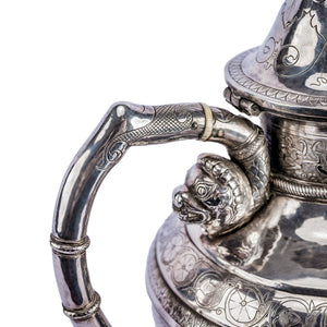 Vietnamese (French Cochinchina) Four Piece Solid Silver Tea Set, 19th century