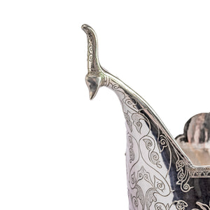 Vietnamese (French Cochinchina) Four Piece Solid Silver Tea Set, 19th century