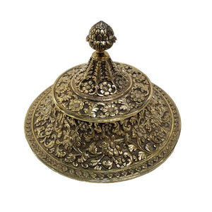 1870 Indian Kutch Style Antique English Silver Gilt Cup And Cover