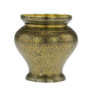Antique Thai  Silver Gilt and Niello Betel Leaf Holder, Thailand Siam  -  Mid 19th Century