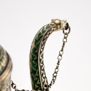 Antique Mughal Silver-gilt Enameled (minakari) Ewer (chuski), Mughal India – Early 18th Century