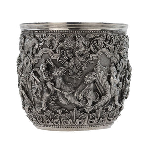 Antique Burmese Silver Beaker (hpala) Maung Kywet Ni, (maung Chwet Nee), Mawlamyine (moulmein), Burma (myanmar) – 19th Century