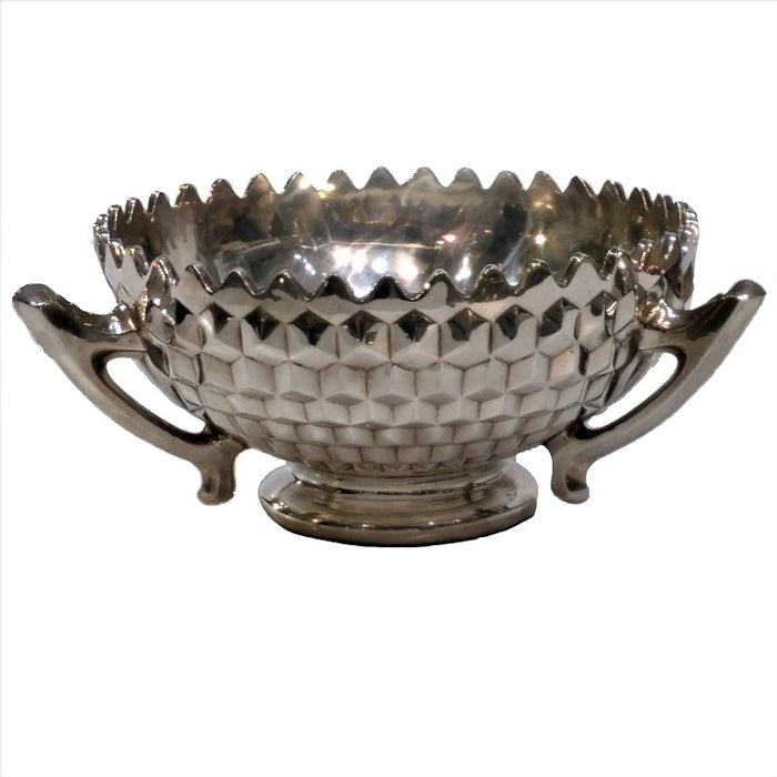 Antique Indian Silver Three Handled Punch Bowl, Large Size, Calcutta (kolkata) – Circa 1900