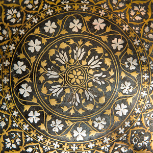 Antique Indian Bidriware Salver (thali), Silver And Brass Inlay, Deccan, India – 18th Century