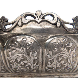 Antique Malay Silver Bowl, Pierced Rim Malaysia – Circa 1900