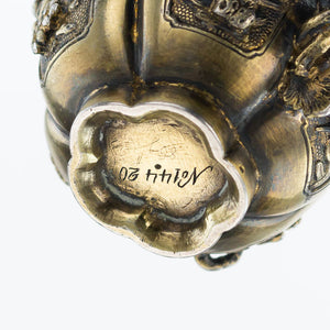 Antique Chinese Silver Gilt Libation Cup, Floriform, Crabstock Handle, Kangxi, China – Circa 1700
