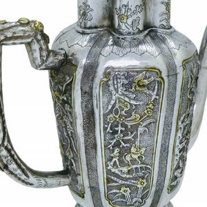 Antique Chinese Silver Parcel Gilt Wine Ewer, Rare Item, China – 17th/18th Century
