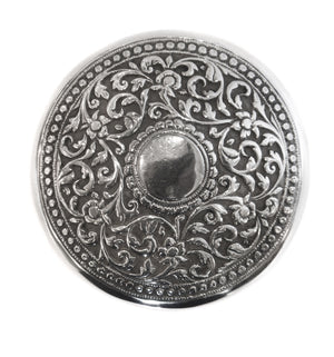 Antique Indian Silver Container, Circular Lidded Oomersi Mawji, Bhuj, Kutch – Circa 1890