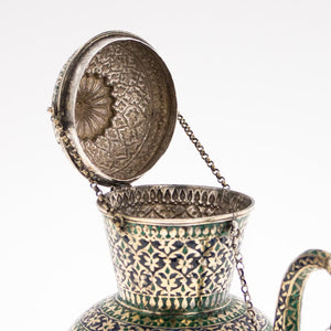 Antique Mughal Silver-gilt Enameled (minakari) Ewer (chuski), Mughal India – Early 18th Century