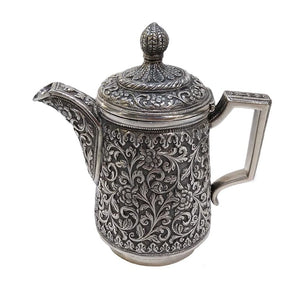 Antique Indian Silver Lidded Jug, Oomersi Mawji, Bhuj, Kutch (cutch), India – 1890