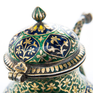 Antique Mughal Parcel-gilt Silver Enamelled (minakari) Jug (chuski), Mughal India – Late 18th Century