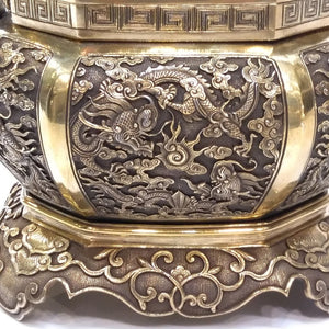Antique Vietnamese Imperial Silver Gilt Hand Warmer, nguyen Dynasty, Vietnam – Circa 1880