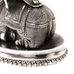 Antique Indian Silver Menu Holders, A Pair, Nandi, C Krishniah Chetty, Bangalore, India – Circa 1900