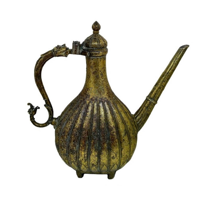 Antique Bronze Ewer (aftaba), Mughal, Inscription, N. India – 18th Century