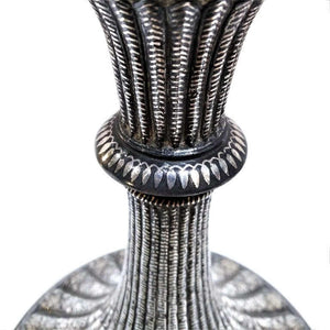 Antique Indian Bidri Hookahhuqqa Fluted Silver Inlay Deccan India 1800 1825