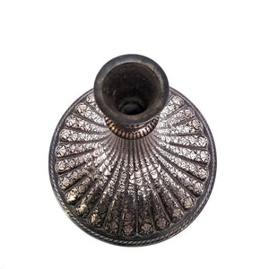 Antique Indian Bidri Hookahhuqqa Fluted Silver Inlay India 1800 1825