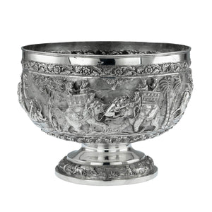 Antique Indian Silver Pedestal Rose Bowl, Lucknow, India - 1876 to 1910