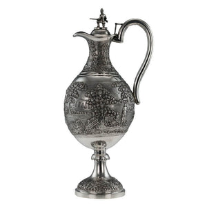 Antique Indian Silver Presentation Claret Jug Military Interest Calcutta Kolkata India Circa 1900