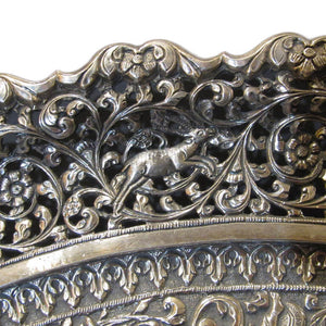 Antique Indian Silver Tray Kutch India Circa 1880