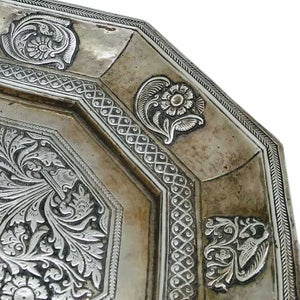Antique Indian Silver Tray Mughal India C 1740
