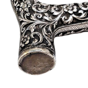 Antique Indian Silver Walking Cane Handle Oomersi Mawji