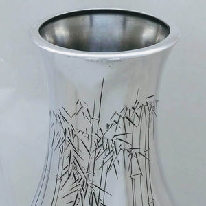 Antique Japanese Silver And Gold Vase Mitsukoshi Japan Meiji C 1910