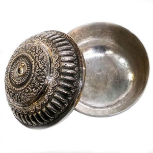 Antique Malay Silver Lidded Water Container 19th Century