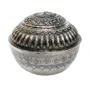 Antique Malay Silver Lidded Water Container Malaysia 19th Century