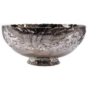 Antique Silver And Gold Mixed Metal Bowl Japan Meiji Period Circa 1900