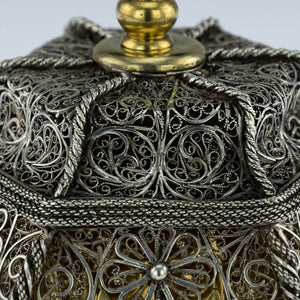 Antique Sumatran Silver Parcel Gilt Betel Container, Indonesia - 18th Century
