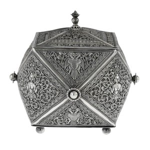 Antique Sri Lankan Silver Multi-Sided Box, Sri Lanka, Ceylon - Circa 1900