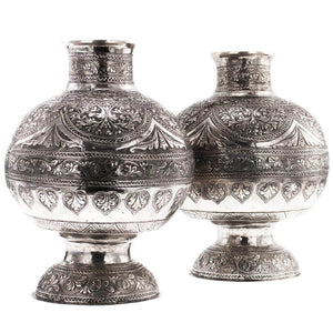 Antique Sumatran Silver Vases A Pair Riau Sultanate Sumatra Indonesia 19th Century